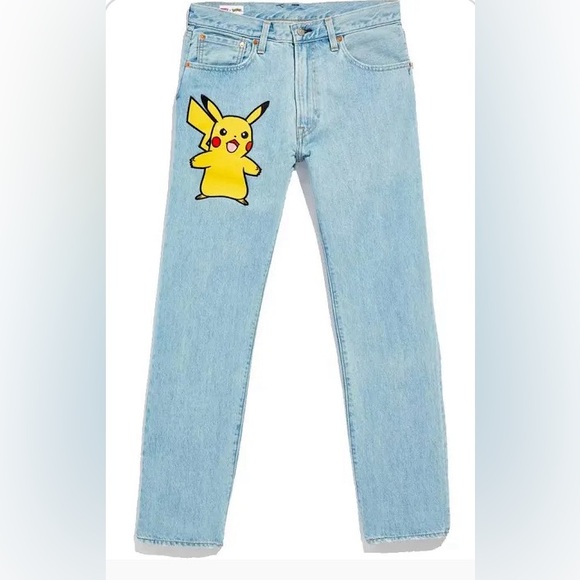 LEVIS X POKÉMON Special Anniversary Denim Jacket/Jean. RARE set! Size Lrg/34/32 - Picture 7 of 12